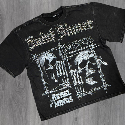 Whispers Rhinestone T-shirt - Black - 11129