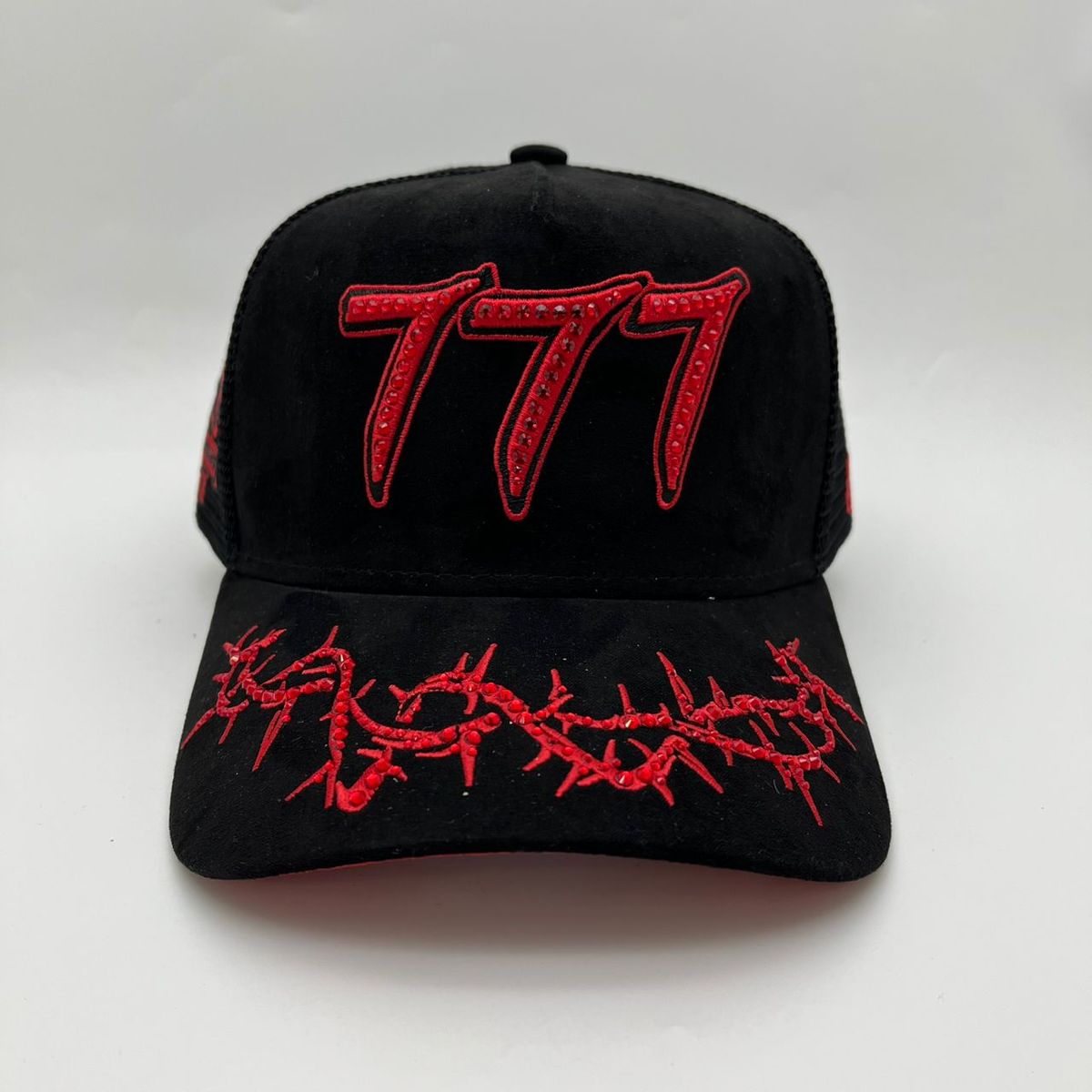Hudson - “Chains” 777 Trucker hat - Black/Red V2