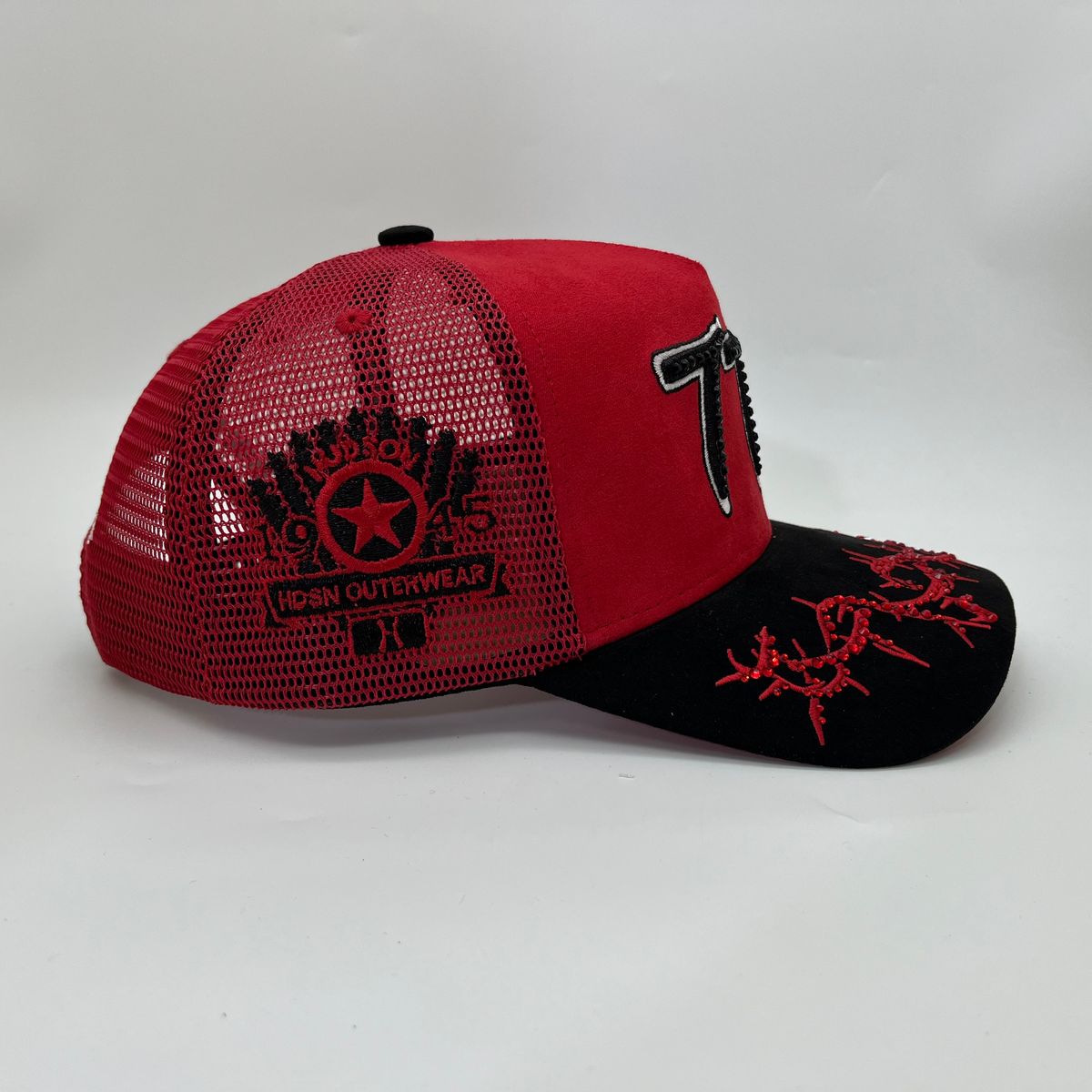 Hudson - “Chains” 777 Trucker hat - RED/Black V2