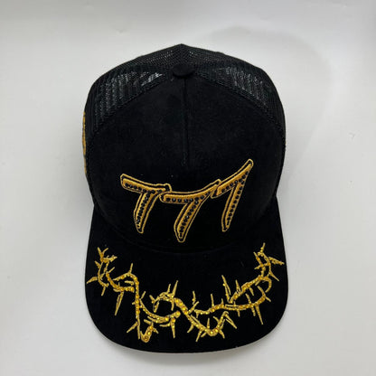 HDSN - “Chains” 777 Trucker hat - Black/Gold V2
