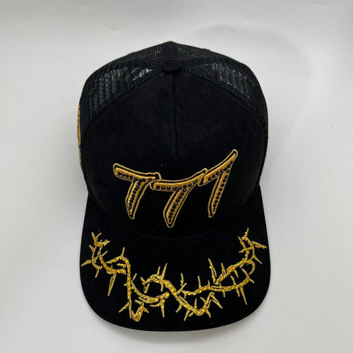 HDSN - “Chains” 777 Trucker hat - Black/Gold V2