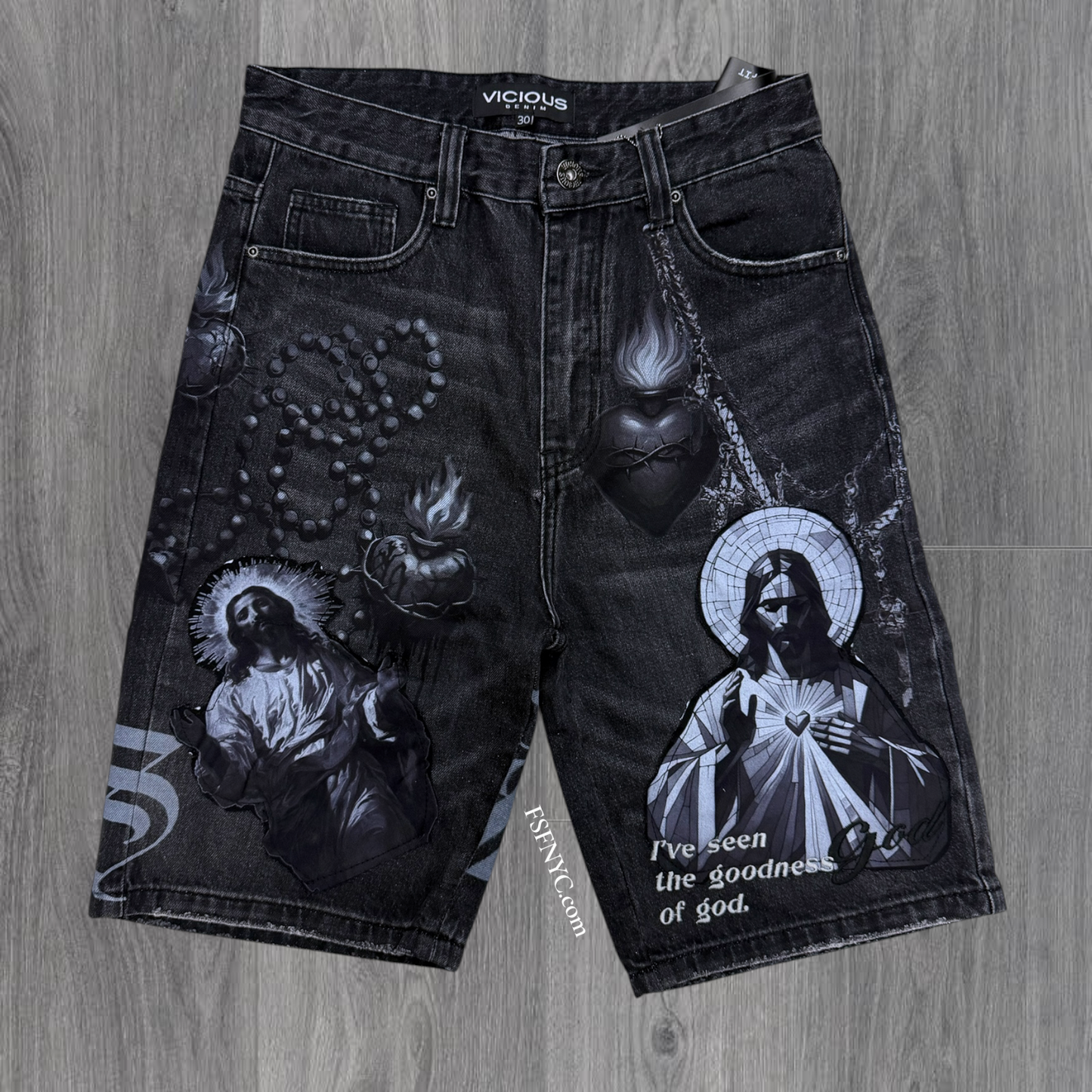Vicious - Goodness Denim shorts - Black - vc1206
