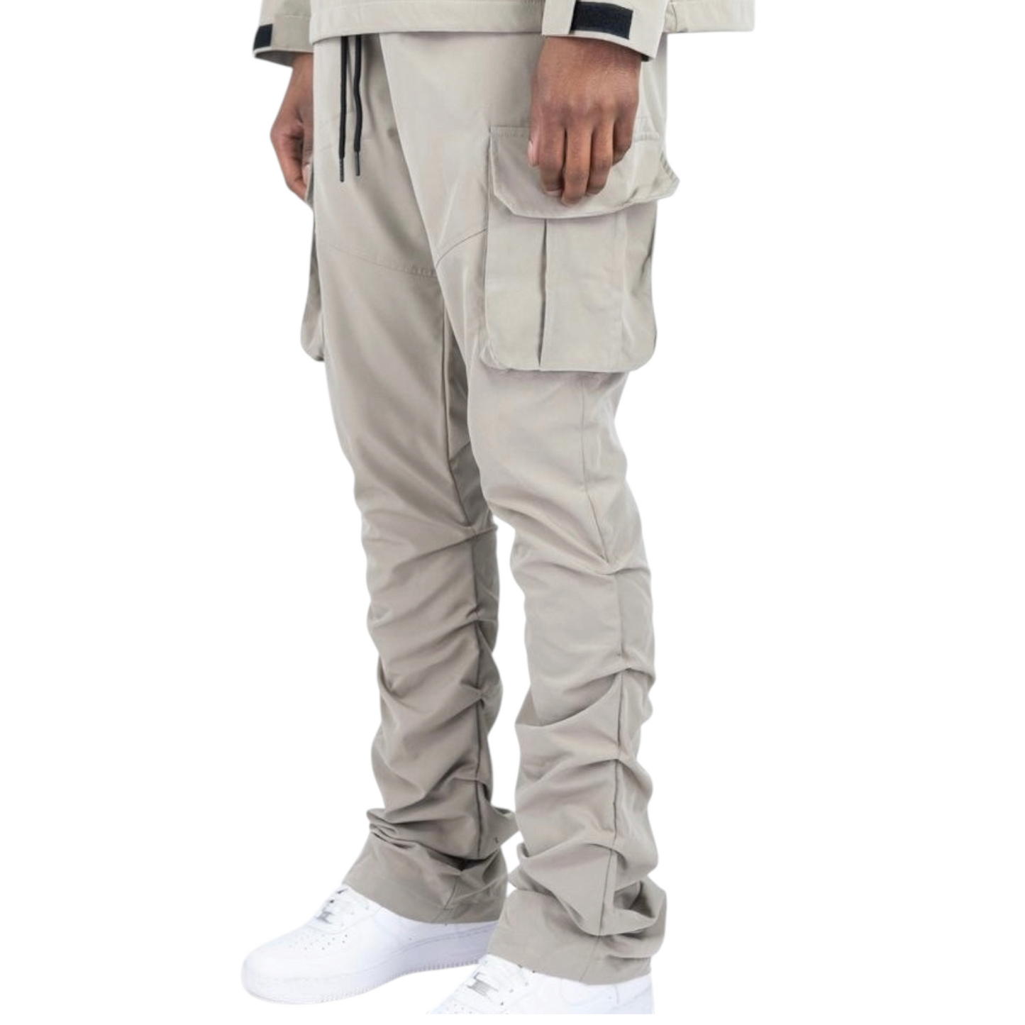 R - Stacked Flare Nylon Cargo - Taup - 422