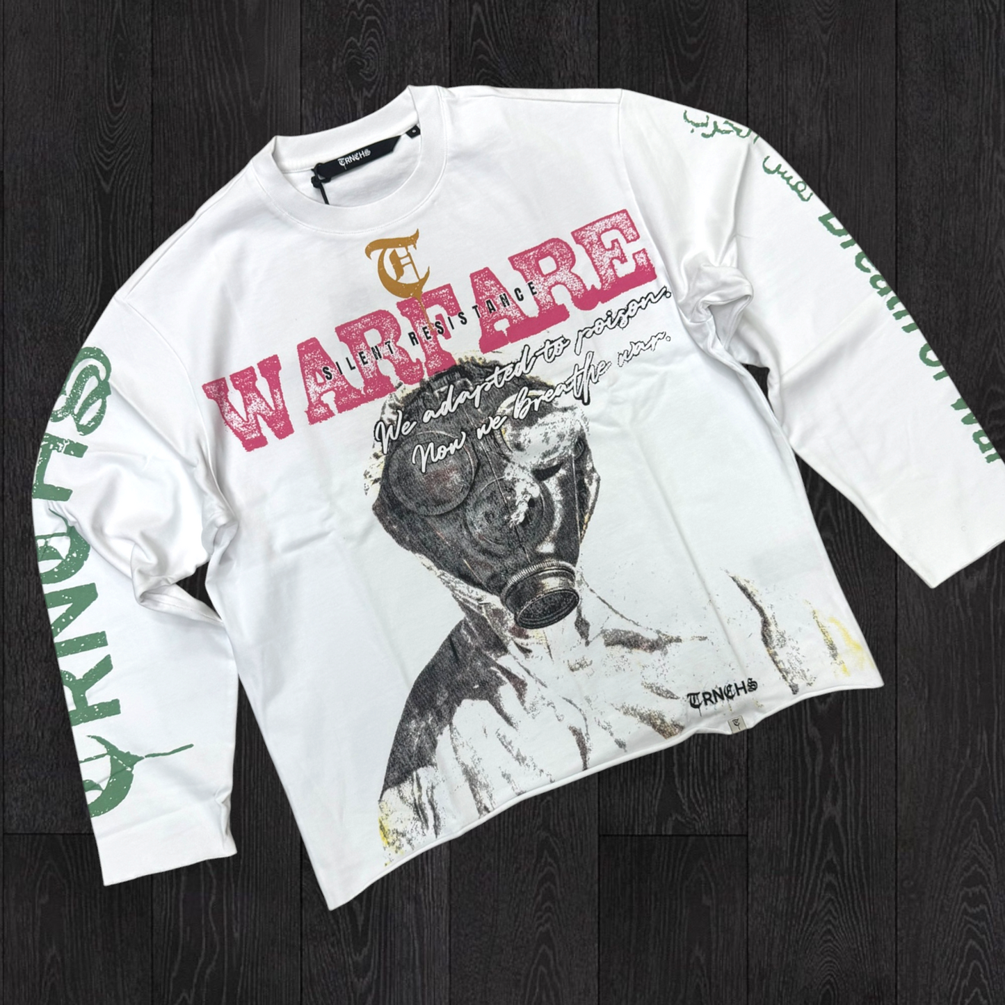 TRNCHS - Long Sleeve Warfare Tee - White -