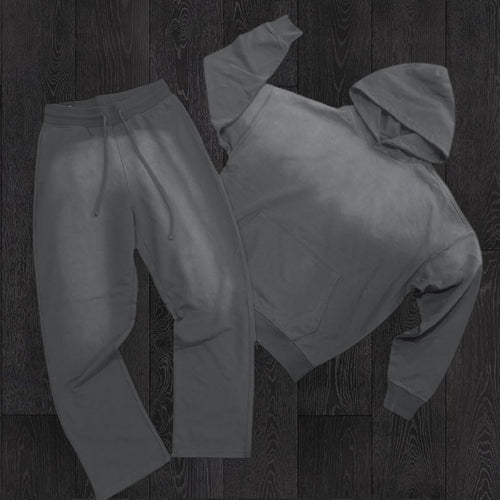 R - Fade Wash SweatSuit - Dark Grey - 885