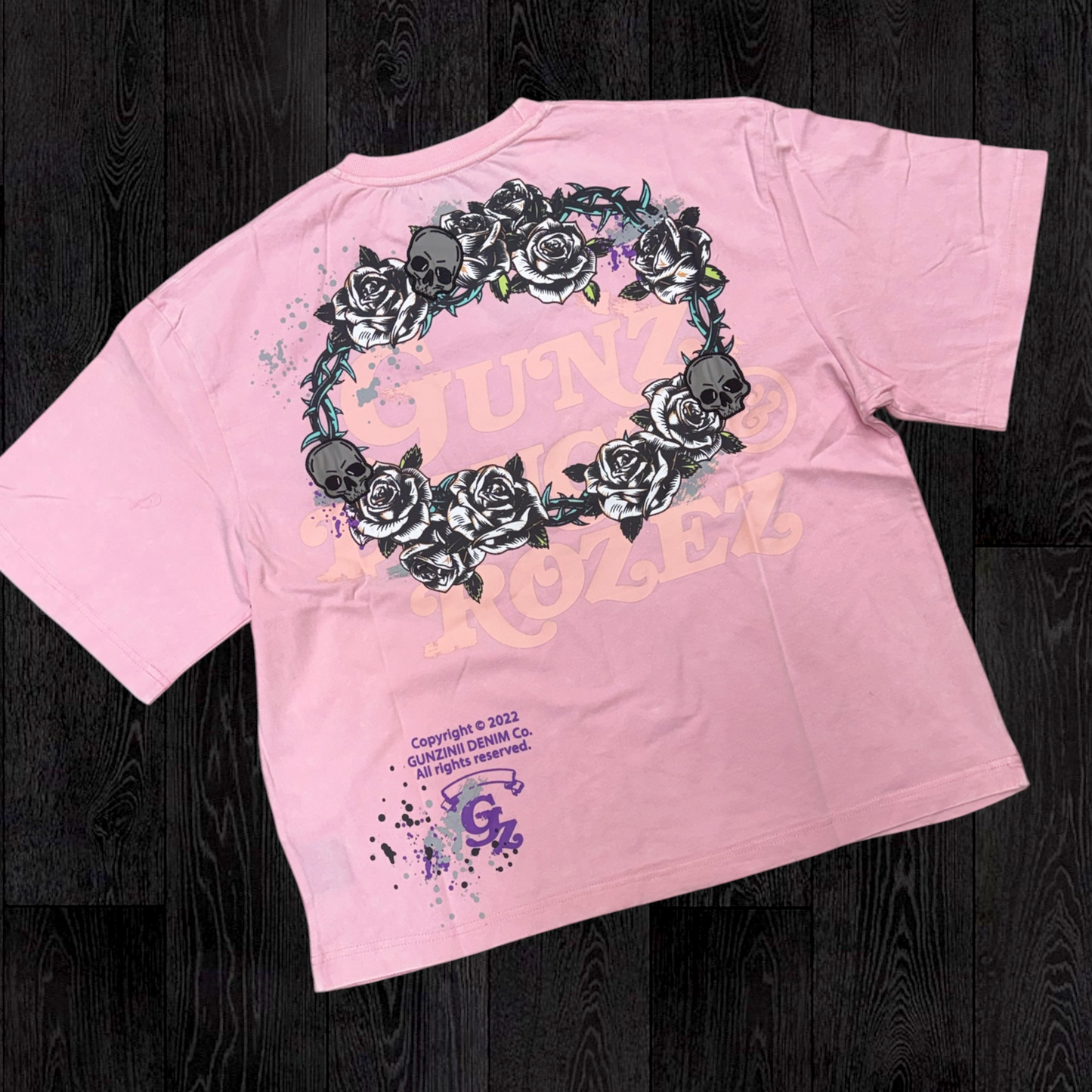 Gunzinii - Rock Rhinestone T-shirt - Pink - 1074