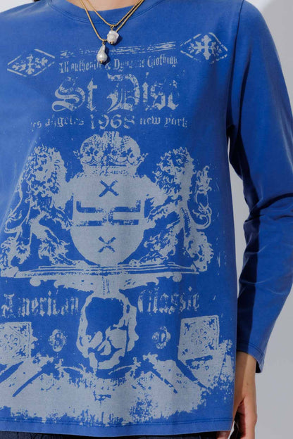 Cobalt Washed Cotton Band T-Shirt