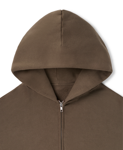 450 GSM 'Mocha Brown' Zipper