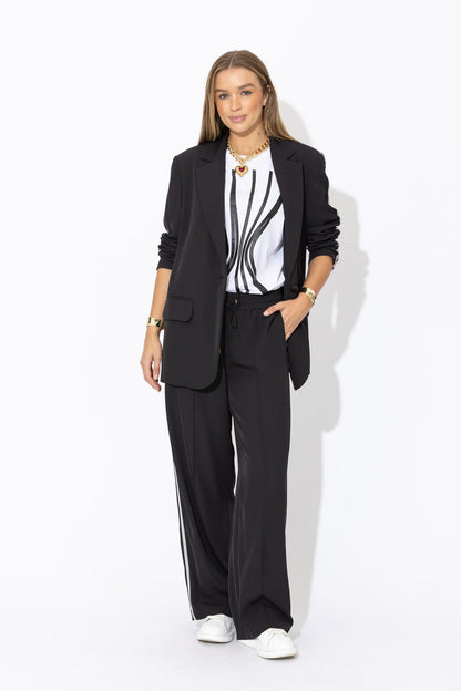 Black Euro Pintuck Sport Pant