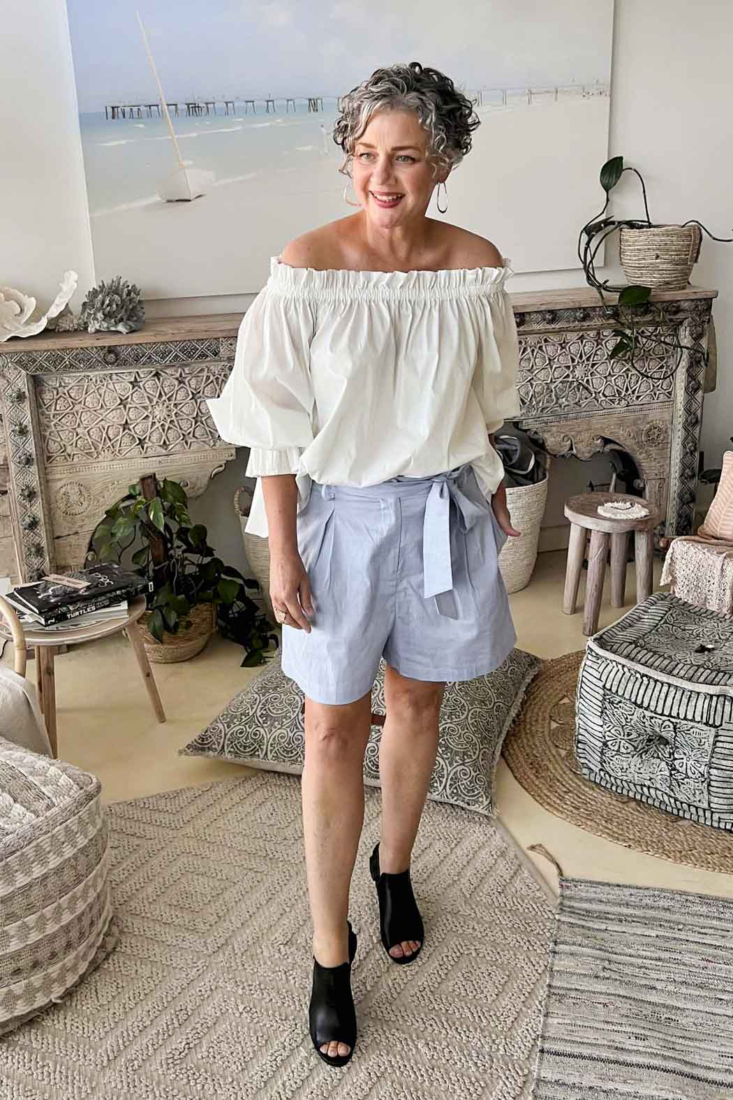 Chambray Cotton Paperbag Short - Sale