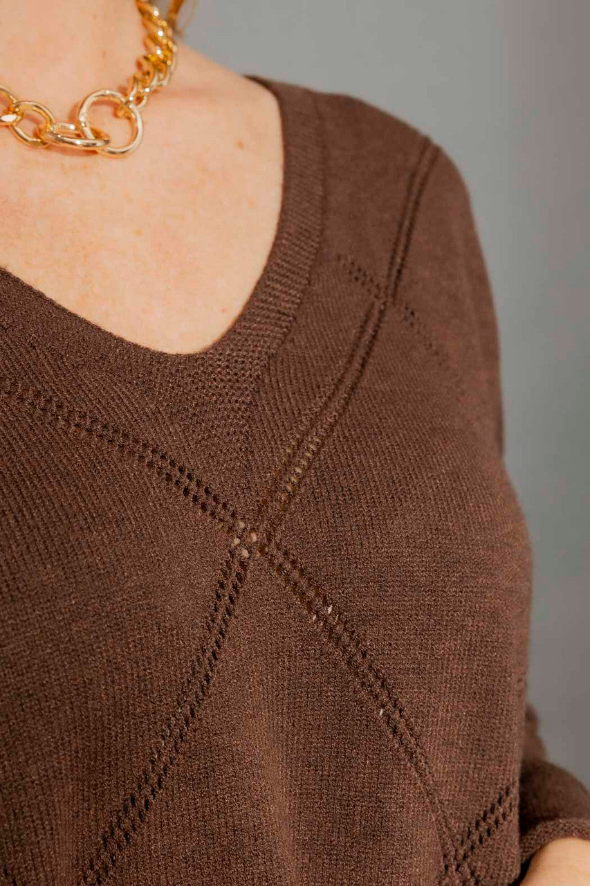 Cocoa Criss-Cross V-Neck Jumper Cocoa S