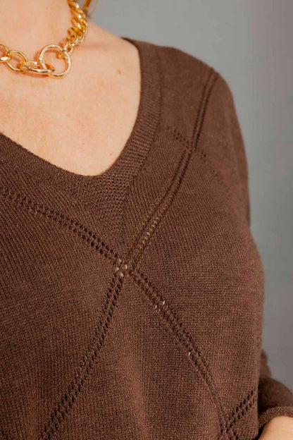 Cocoa Criss-Cross V-Neck Jumper Cocoa S