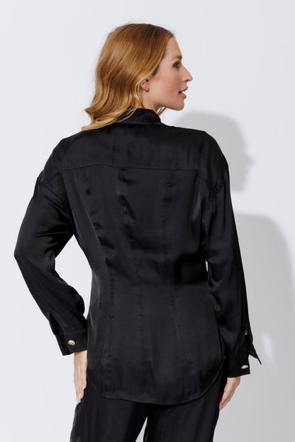 Black Silky Hourglass Shirt