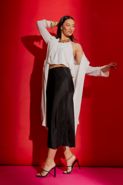 Black Bias Skirt
