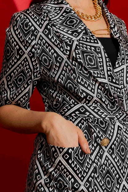 Black/White Silky Resort Trench