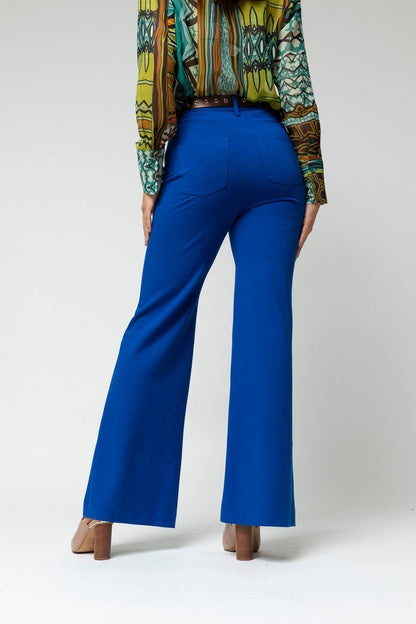 Deep Cobalt Ponte Wide Flare - Sale