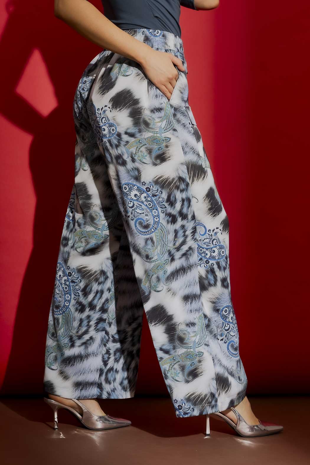 Blue Paisley Classic Cargo Culottes