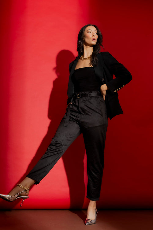 Black Paperbag Pant