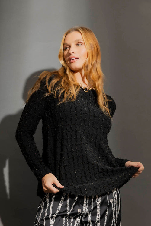 Black Knit Bell Top