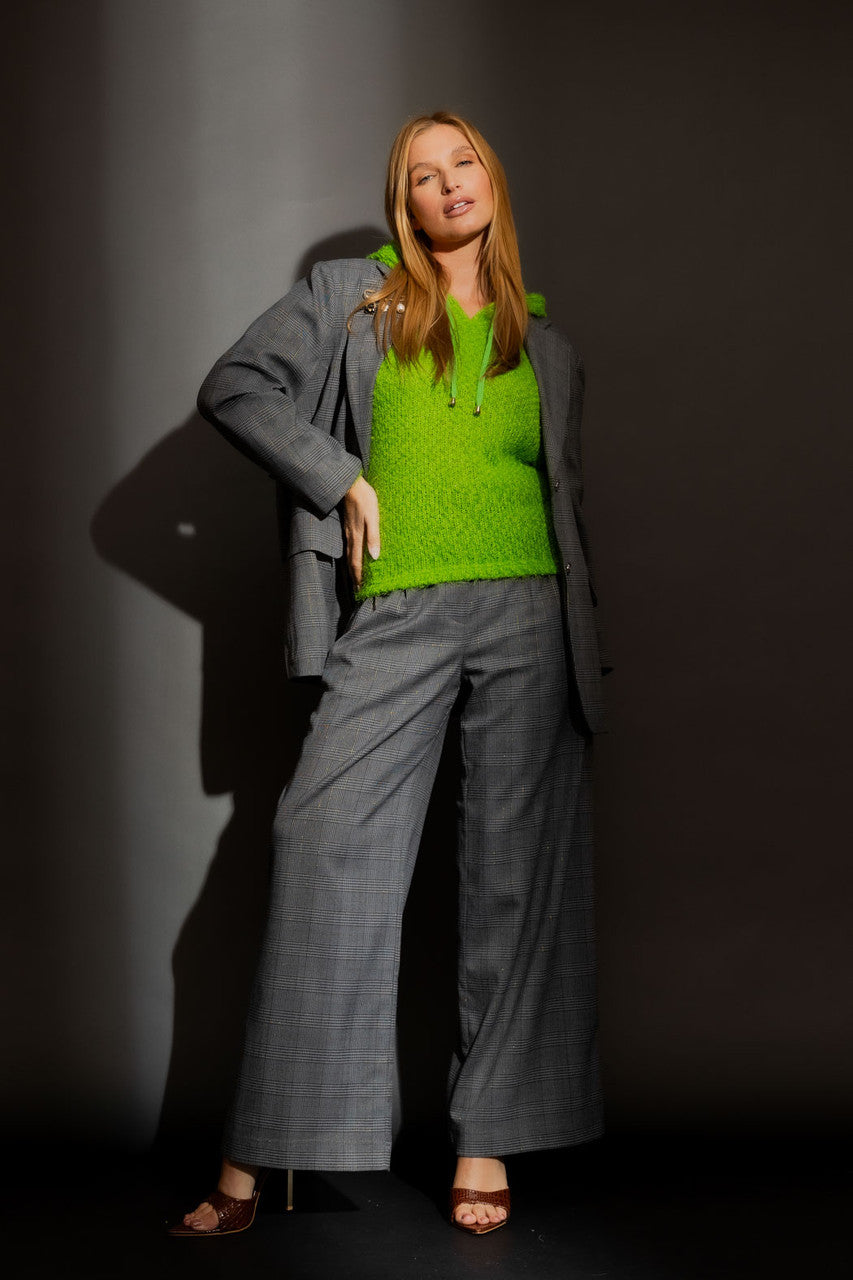Chartreuse Fluffy Hoodie Jumper