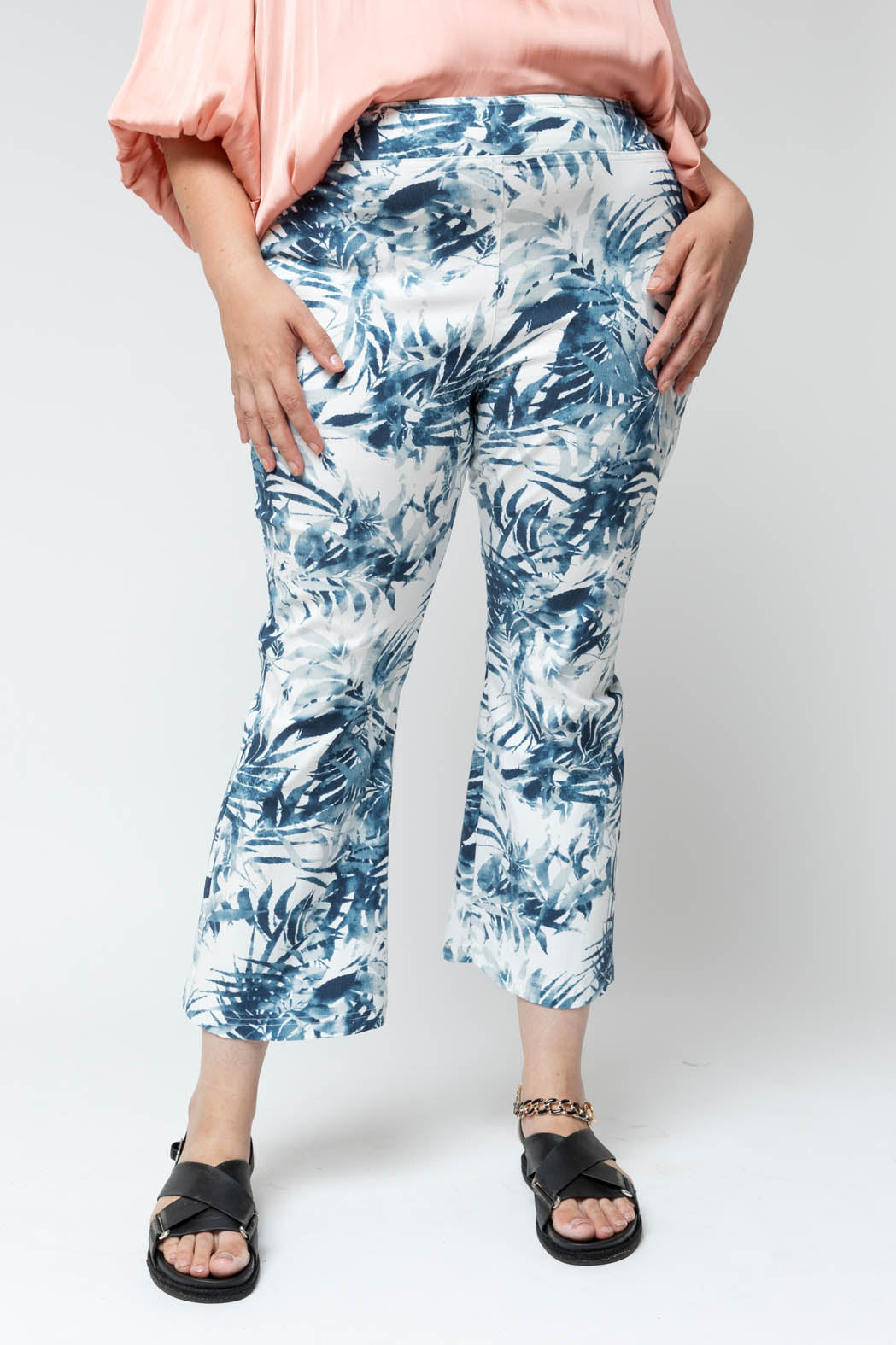 Blue And White Easy Days Stretch Pants - Final Sale
