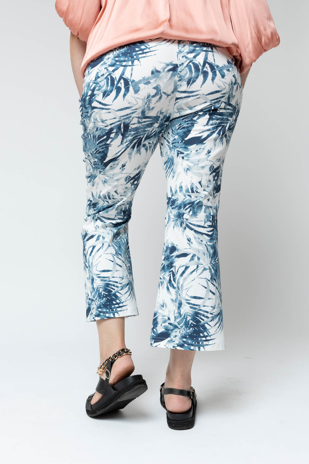Blue And White Easy Days Stretch Pants - Final Sale