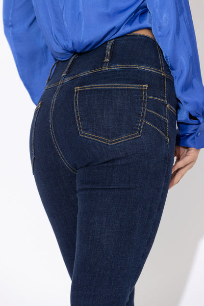 Dark Denim Waist Sculpt Corset Jean